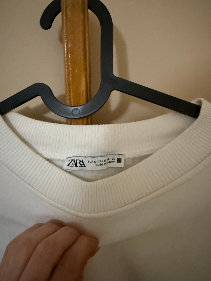 Kadın Beyaz Pamuklu Sweatshirt - Görsel 2