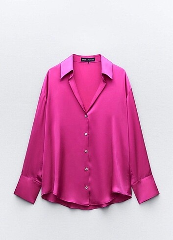 Zara Pembe Saten Gömlek