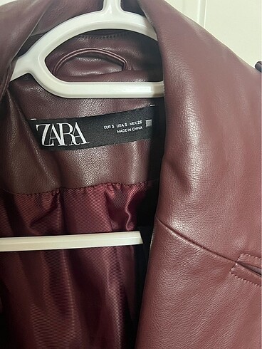s Beden bordo Renk Zara Suni Deri Bordo Trençkot