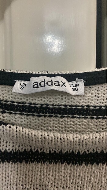 Addax Addax Siyah Beyaz çizgili 36 beden kadın triko