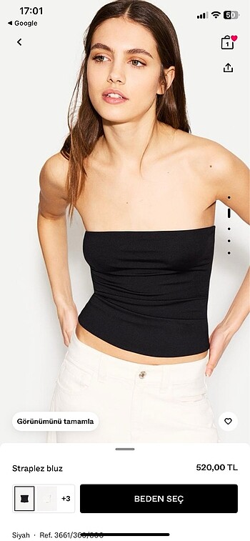 Bershka straplez crop