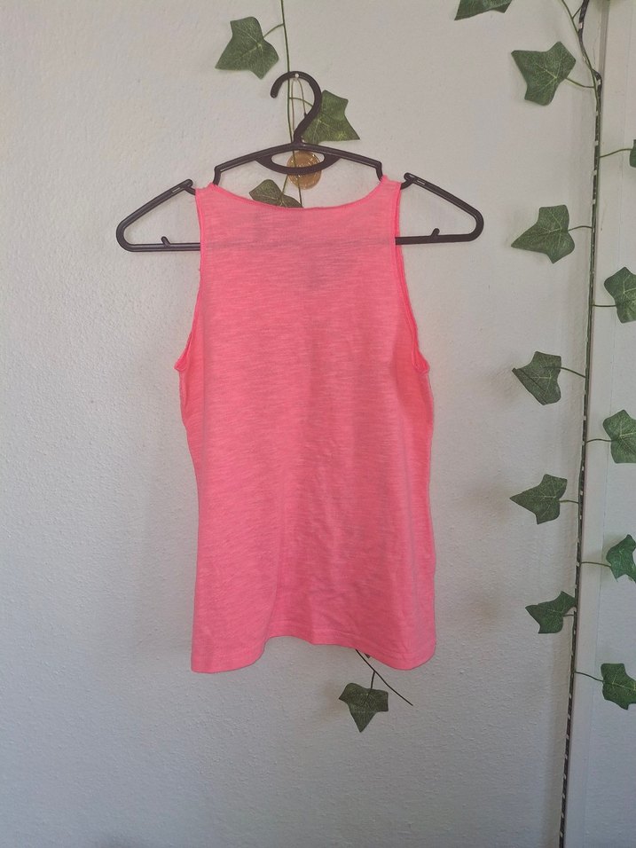 Pembe Baskılı Rock Punk Kolsuz Kadın Atlet - Görsel 2