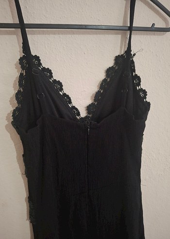 Siyah Dantelli Uzun Gotik Elbise - Görsel 4