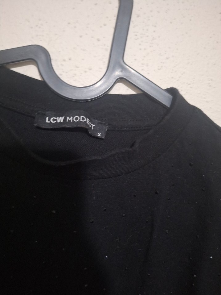 Siyah Kısa Kollu Taşlı Tişört - Görsel 3