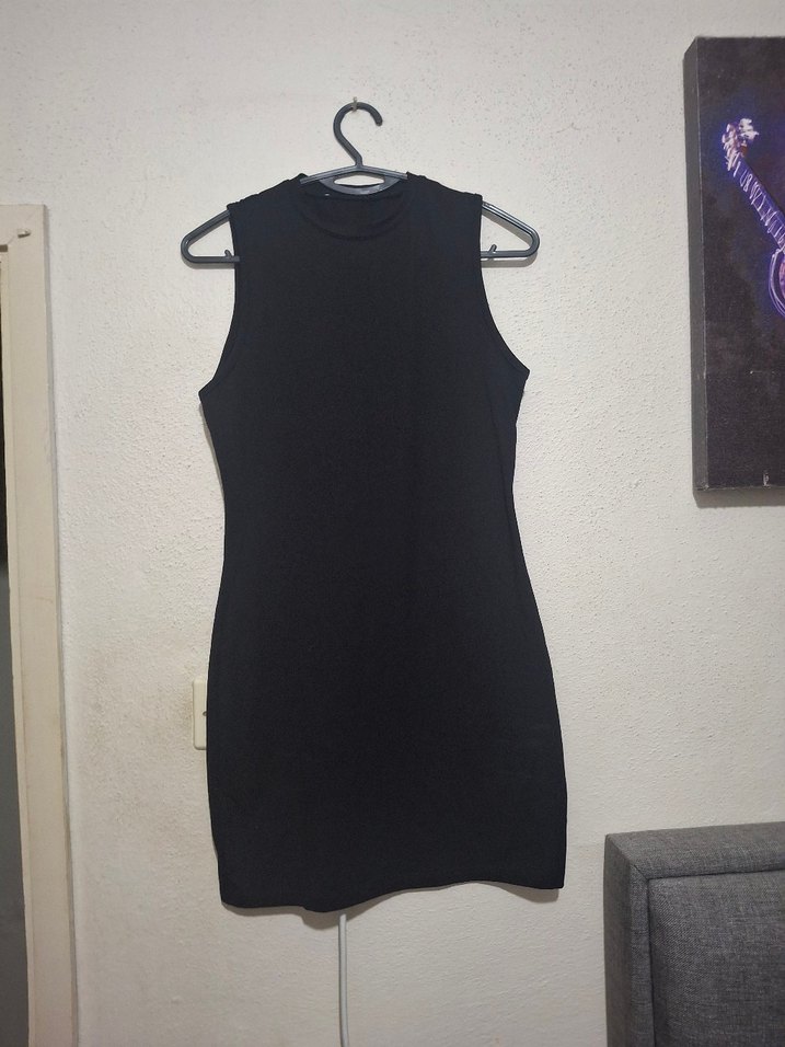 Siyah yarım balıkçı Mini Elbise - Görsel 4