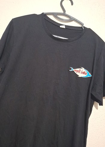 Siyah Baskılı Unisex Tişört - Görsel 2