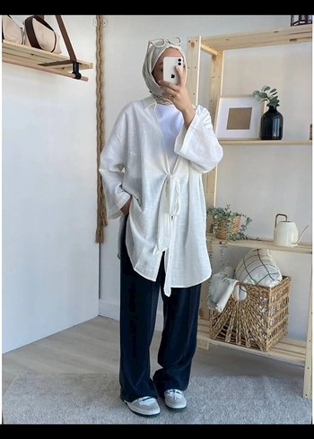 Beyaz Keten kimono