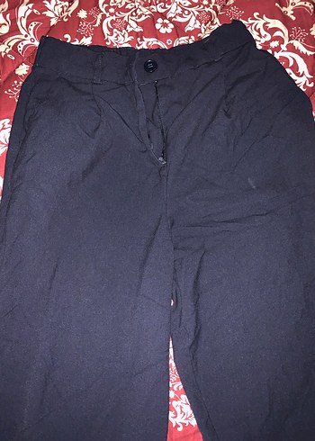 Kadın lacivert Rahat Kesim Kumaş Pantolon - Görsel 3