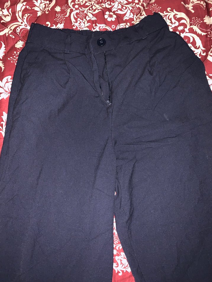 Kadın lacivert Rahat Kesim Kumaş Pantolon - Görsel 3