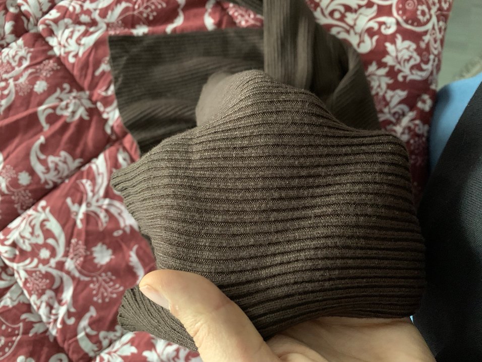 Acı kahve Uzun Kollu Straplez Triko Elbise - Görsel 3