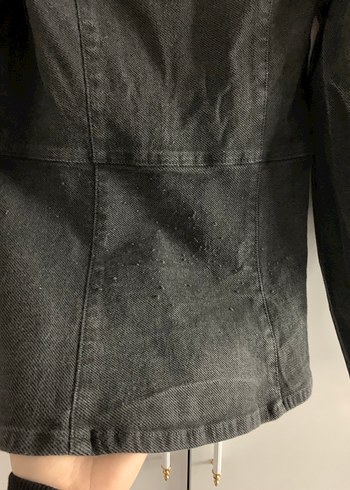 Zincirli  Siyah Midi Denim Kadın Ceket - Görsel 4