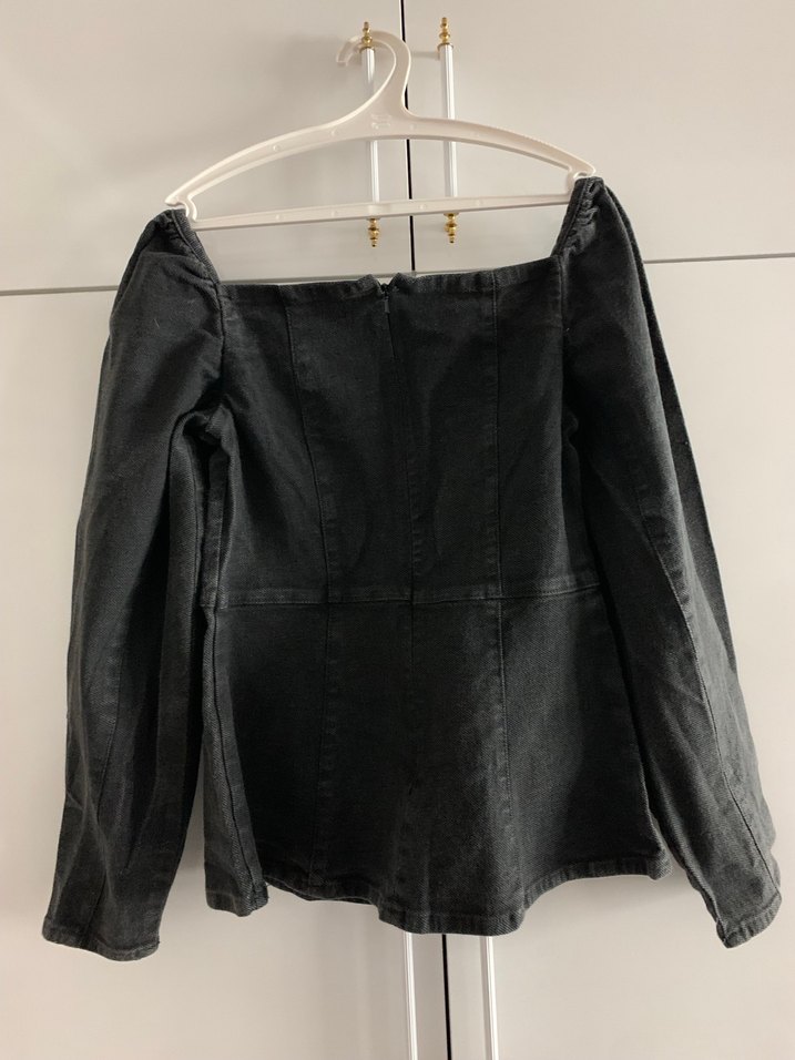 Zincirli  Siyah Midi Denim Kadın Ceket - Görsel 2