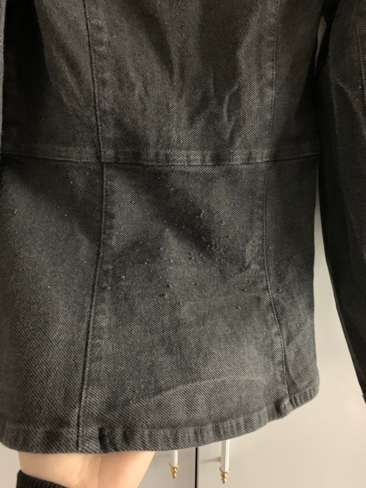 Zincirli  Siyah Midi Denim Kadın Ceket - Görsel 4