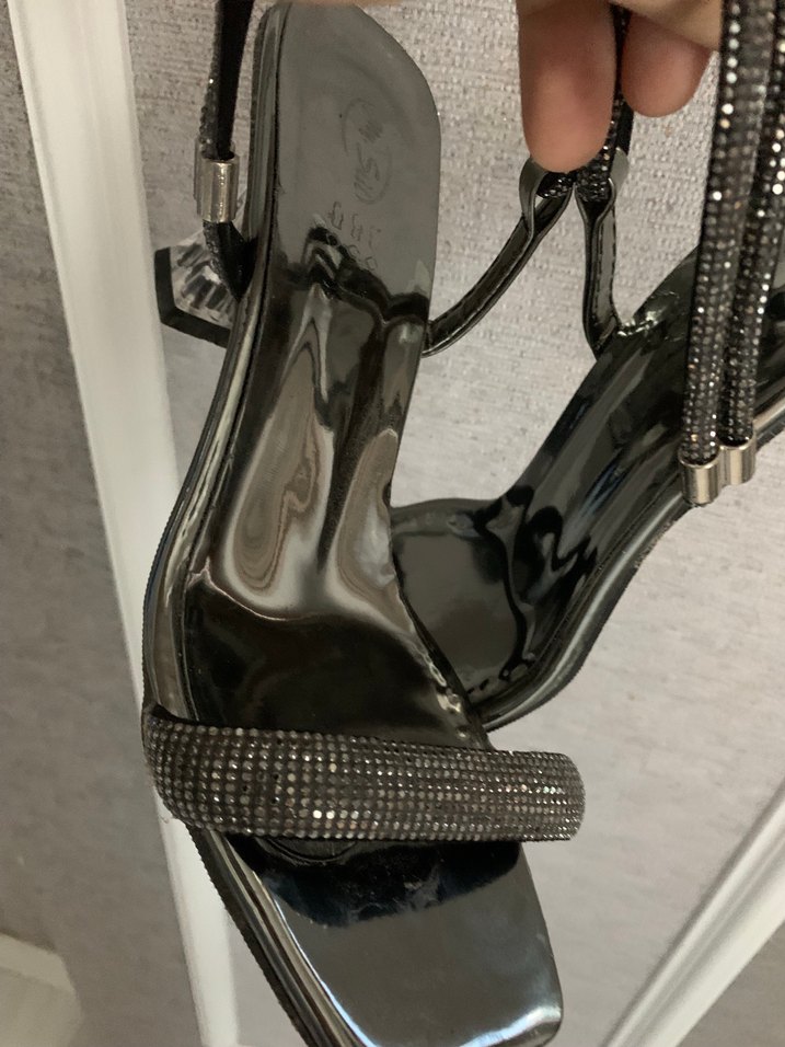 Gri Yılan Desenli Stiletto Topuklu Kadın Ayakkabı - Görsel 3