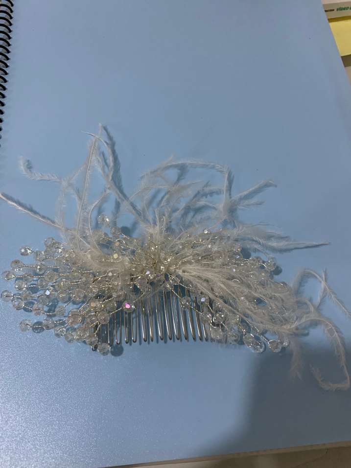 Boncuklu Beyaz Bohem Saç Tokası - Görsel 2