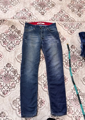 Erkek Koyu Mavi Bol Kesim Kot Pantolon - Görsel 3