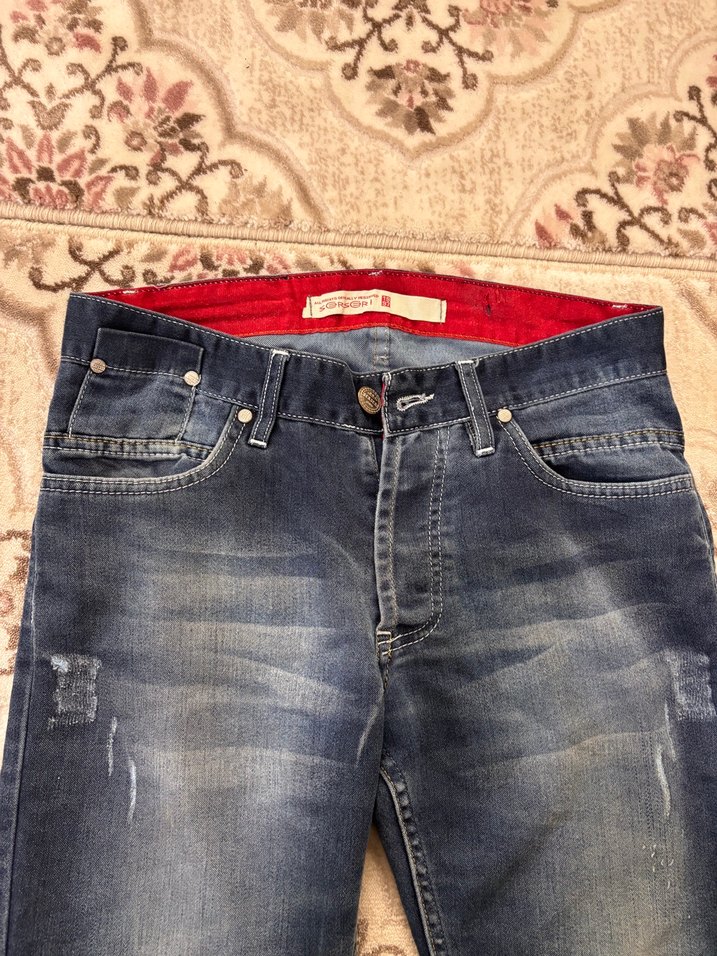 Erkek Koyu Mavi Bol Kesim Kot Pantolon - Görsel 2