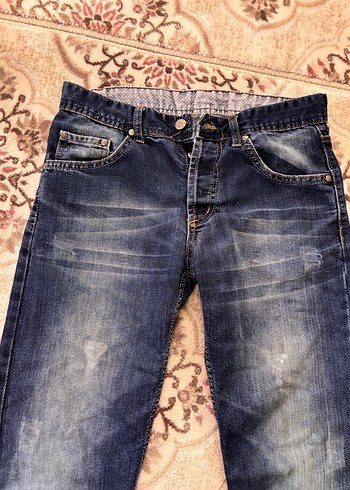 Erkek Lacivert Düğmeli Salaş Kot Pantolon - Görsel 2