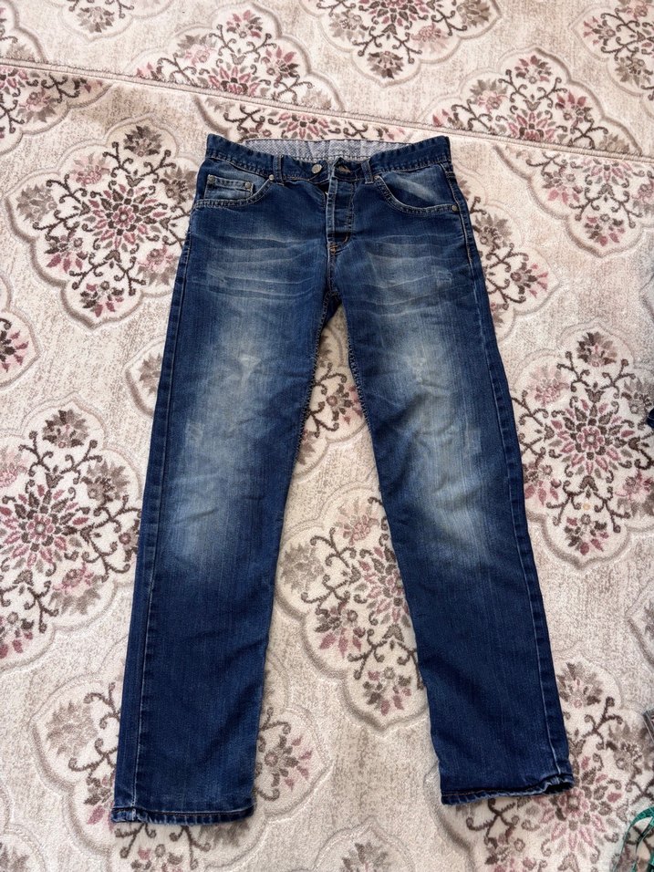 Erkek Lacivert Düğmeli Salaş Kot Pantolon - Görsel 3