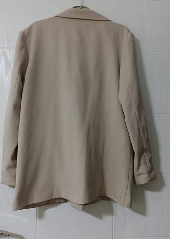 Diğer Bej Düğmeli Kadın Blazer Ceket