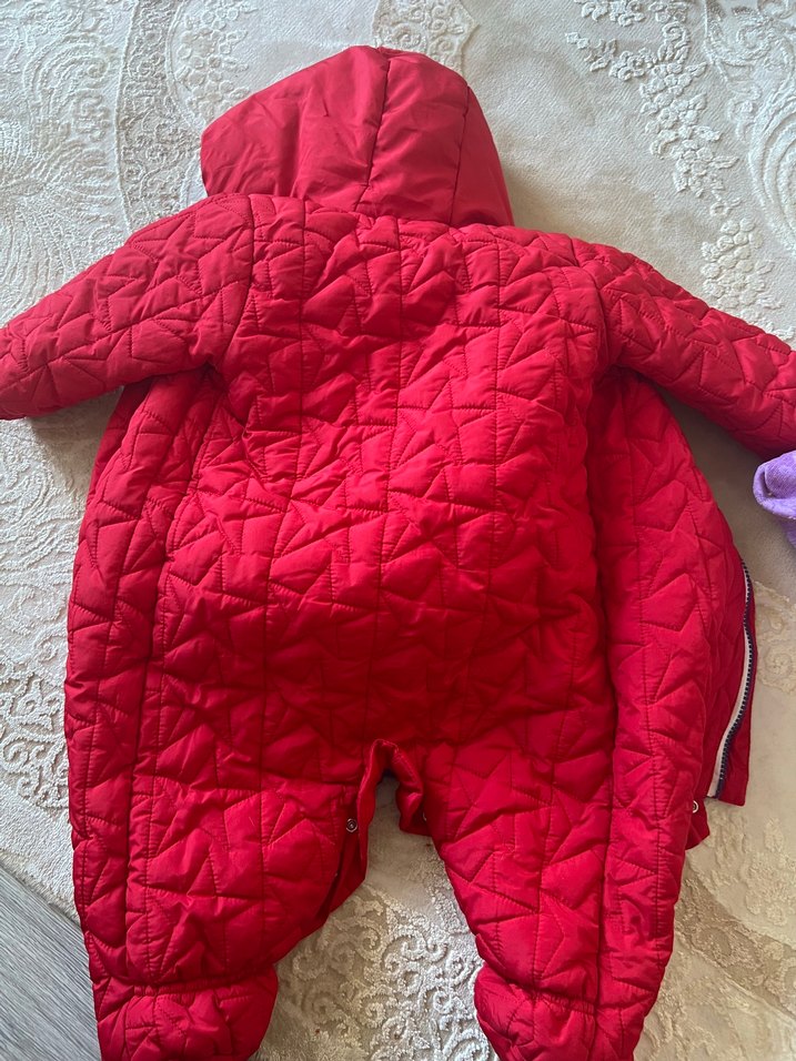 Kırmızı Fermuarlı Bebek astronot mont - Görsel 2