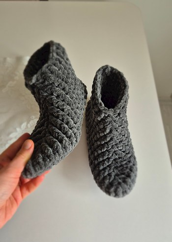 Gri Erkek Örgü Bot - Görsel 2