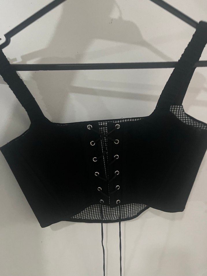 Kadın Lacoste Siyah Mini Strappy Büstiyer - Görsel 2