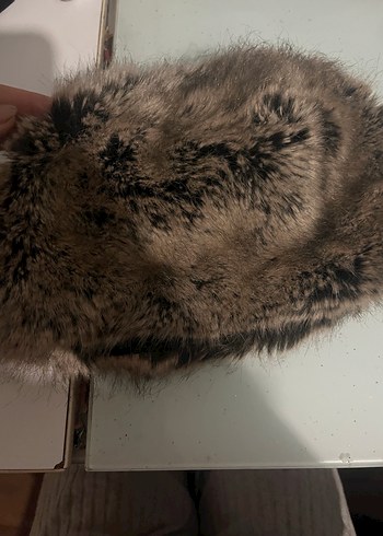 bej kürk şapka - Görsel 2