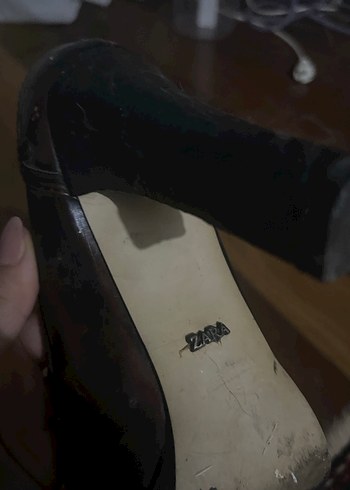 Kahverengi Deri vintage topuklu ayakkabı - Görsel 4