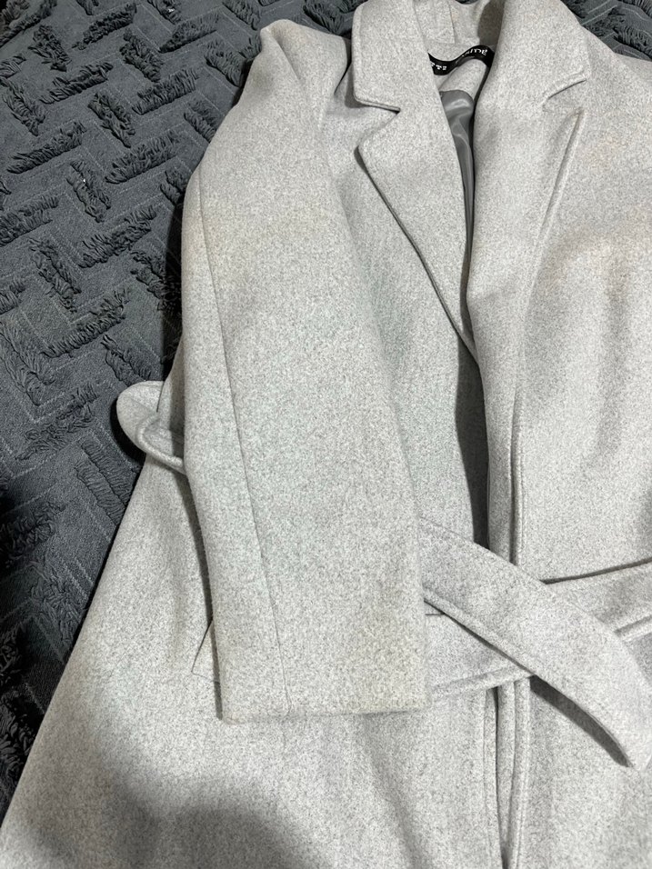 Gri Mini Kadın Palto KASiDE - Görsel 2
