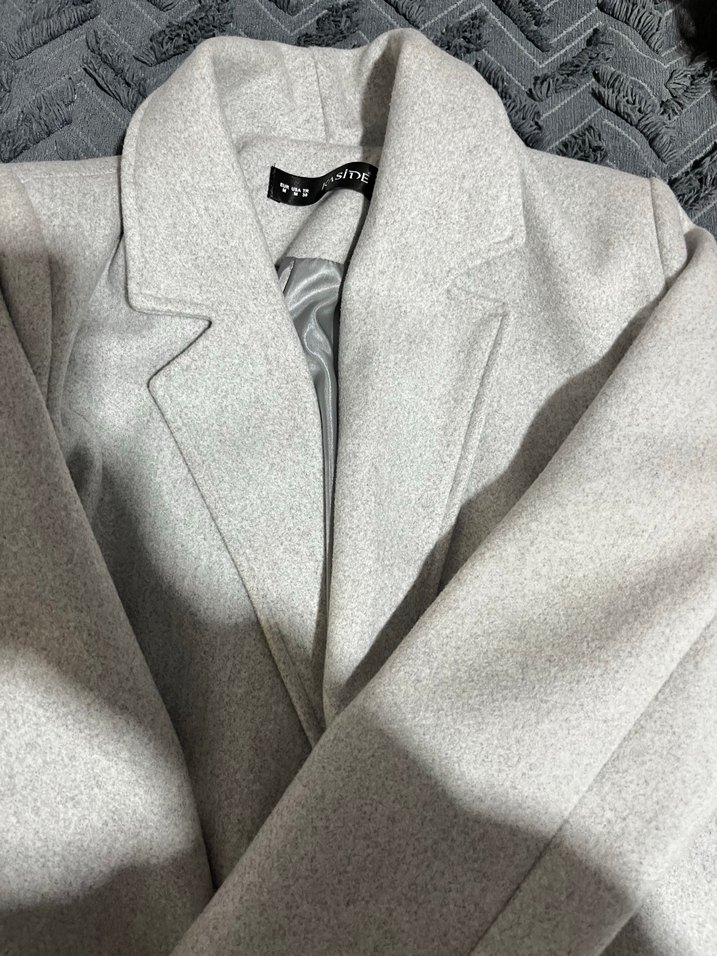 Gri Mini Kadın Palto KASiDE - Görsel 3