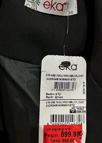 Kadın Siyah Düğmeli Ceket - Görsel 3