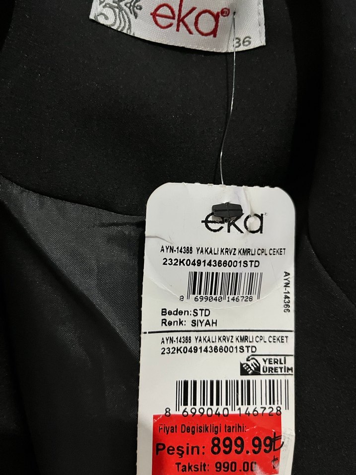 Kadın Siyah Düğmeli Ceket - Görsel 3