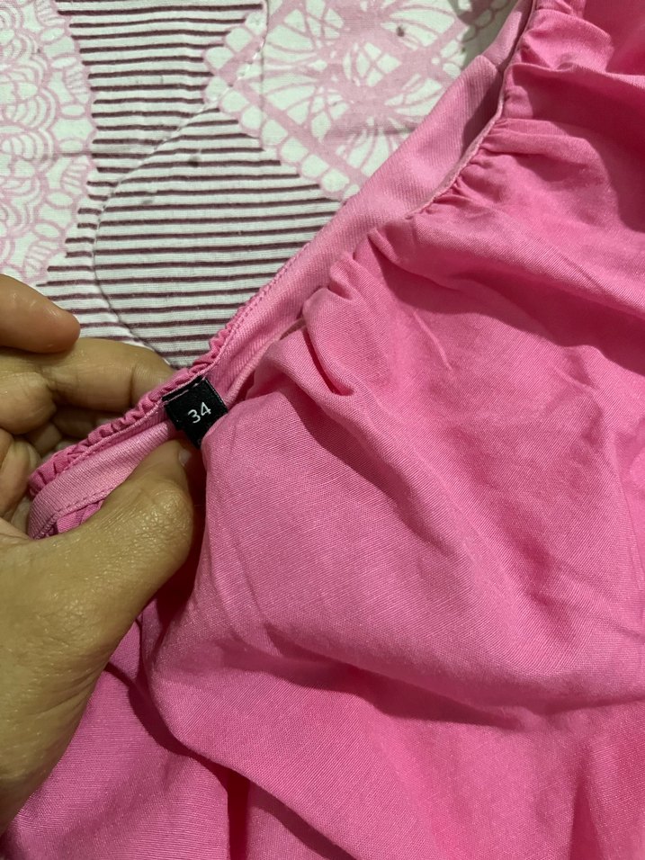 Pembe Mini Straplez Elbise - Görsel 4