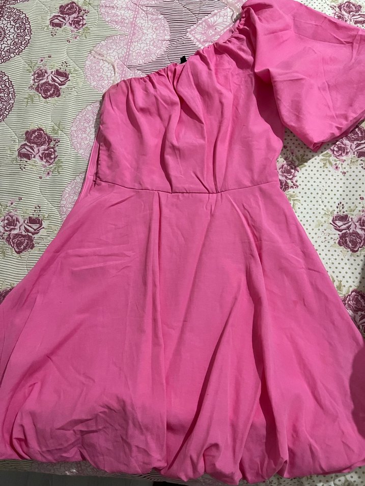 Pembe Mini Straplez Elbise - Görsel 2