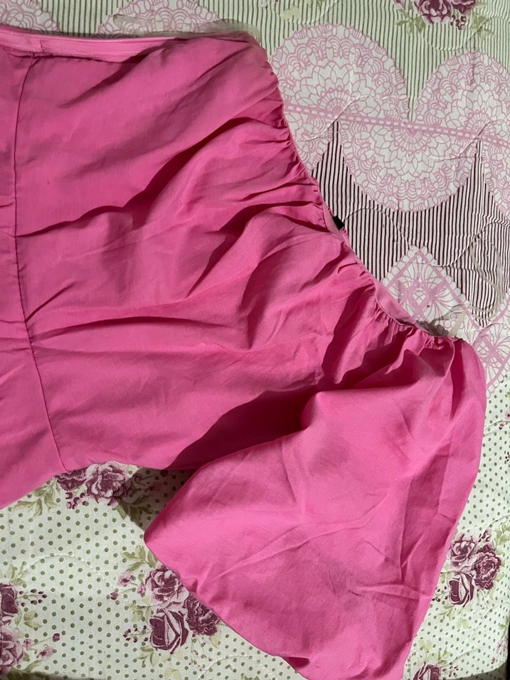 Pembe Mini Straplez Elbise - Görsel 3