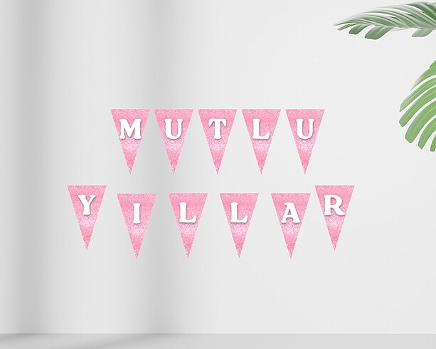 FLAMA MUTLU YILLAR BAYRAK SÜS PEMBE BEYAZ
