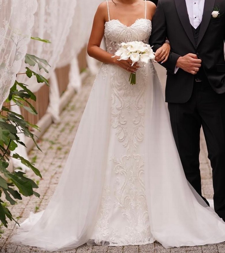 Balık&Helen 2li inci ve boncuk işlemeli gelinlik - Görsel 4