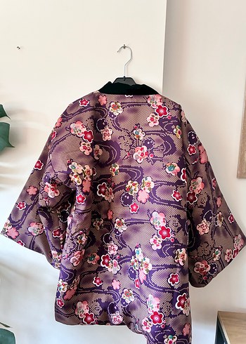 Koyu Mor Bohem Japon Kimono - Görsel 2