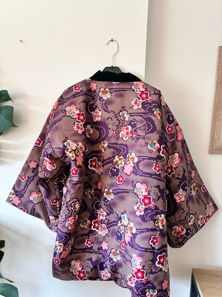Koyu Mor Bohem Japon Kimono - Görsel 2