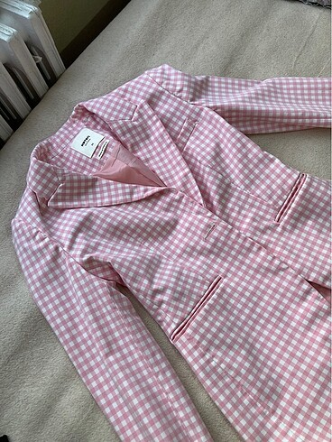 34 Beden Koton pembe blazer & pantolon takım