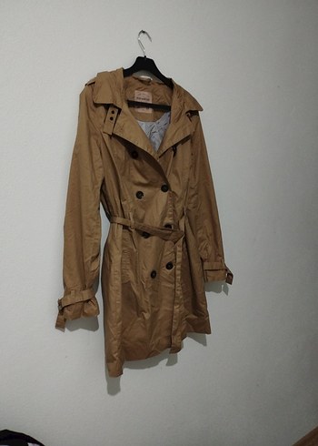 Camel Rengi Kadın Trençkot Kemerli Pull&Bear