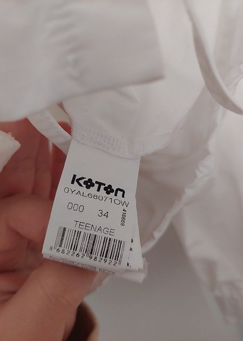 Düğmeli Beyaz Keten Kadın Gömlek - Görsel 3