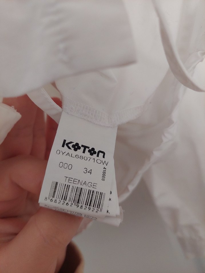 Düğmeli Beyaz Keten Kadın Gömlek - Görsel 3