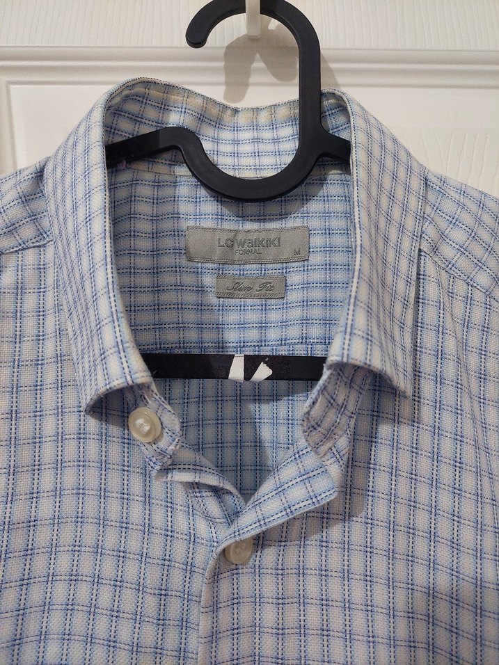 Pamuklu Erkek Gömlek, Kısa Kollu, Düğmeli - Görsel 2