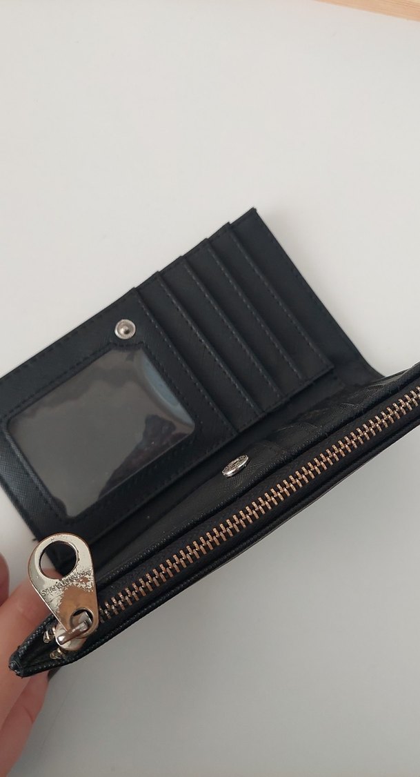 Deri Siyah Kadın Cüzdan Fermuarlı - Görsel 2
