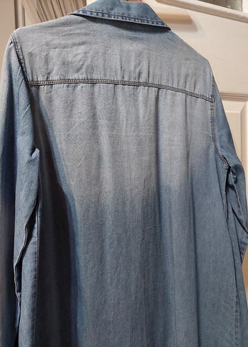 Mavi Denim Düğmeli Kadın Gömlek - Görsel 3