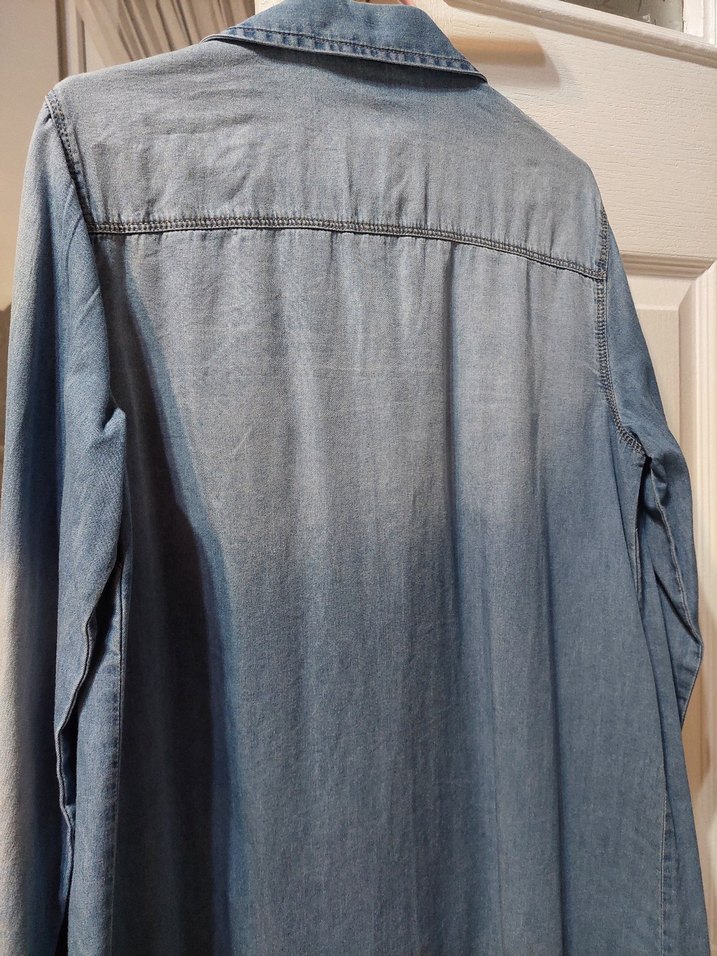 Mavi Denim Düğmeli Kadın Gömlek - Görsel 3