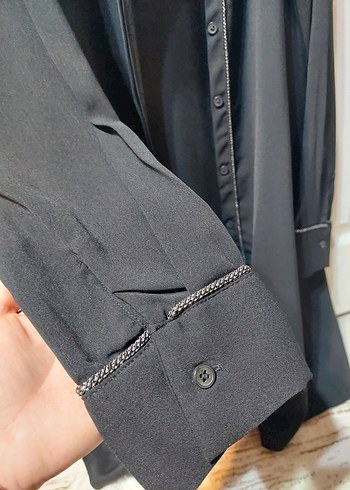 Düğmeli Siyah tunik - Görsel 2