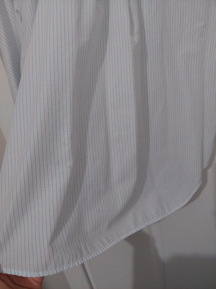 Düğmeli Beyaz Keten Kadın Gömlek - Görsel 4